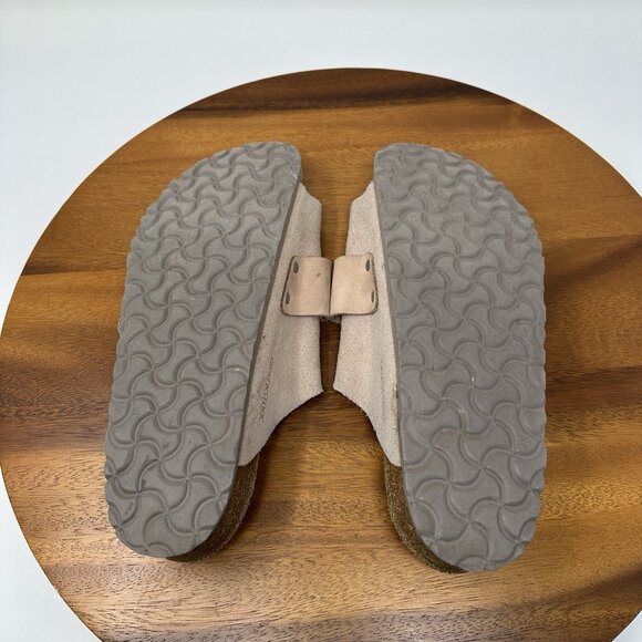 Birkenstock Kyoto Sandals Womens Size 10 Mens 8 EU 41 Tan Nubuck Medium - Picture 10 of 13